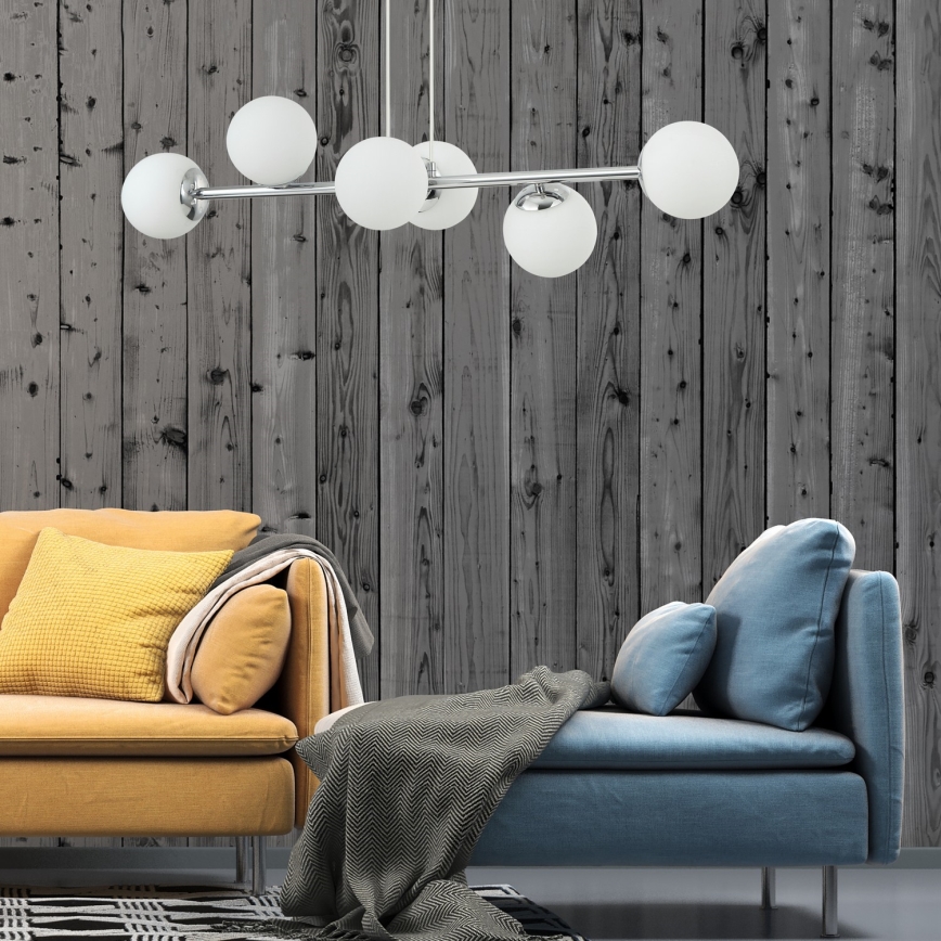 Hängeleuchte an Kabel MADDIE 6xE14/5W/230V glänzender Chrom