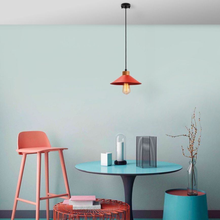 Hängeleuchte an Kabel MANAVGAT 1xE27/40W/230V rot/braun