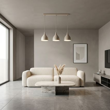 Hängeleuchte an Kabel NOAK CLASSIC 3xE27/15W/230V beige