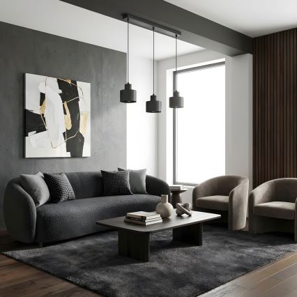 Hängeleuchte an Kabel PARKLA 3xE27/15W/230V schwarz