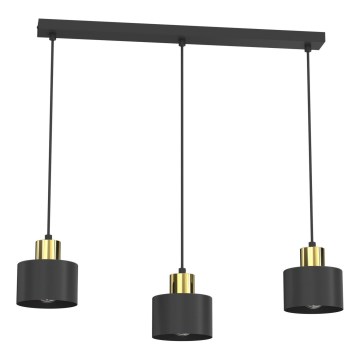 Hängeleuchte an Kabel PARKLA 3xE27/15W/230V schwarz