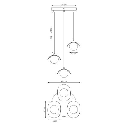 Hängeleuchte an Kabel RITUAL 3xG9/8W/230V schwarz