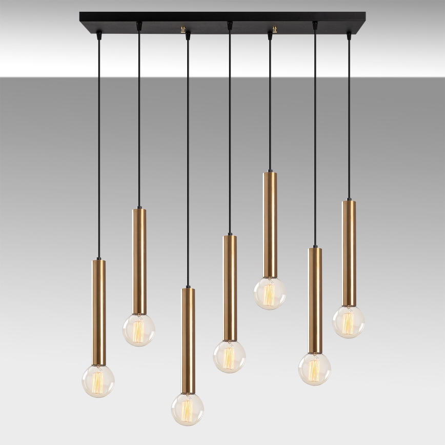 Hängeleuchte an Kabel TEMPO 7xE27/40W/230V goldfarben