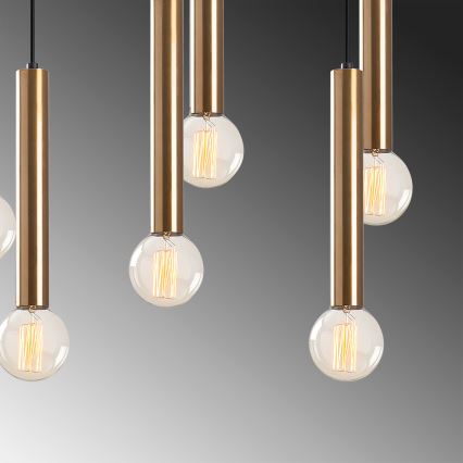 Hängeleuchte an Kabel TEMPO 7xE27/40W/230V goldfarben