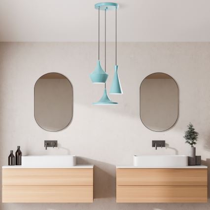 Hängeleuchte an Kabel TOM 3xE27/40W/230V blau