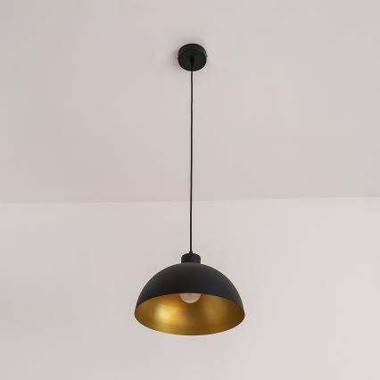 Hängeleuchte an Kabel VESPER 1xE27/15W/230V Ø 30 cm schwarz/gold