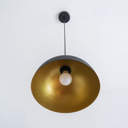 Hängeleuchte an Kabel VESPER 1xE27/15W/230V Ø 30 cm schwarz/gold