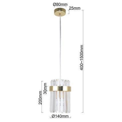 Hängeleuchte an Kabel VETRO 1xE14/10W/230V goldfarben