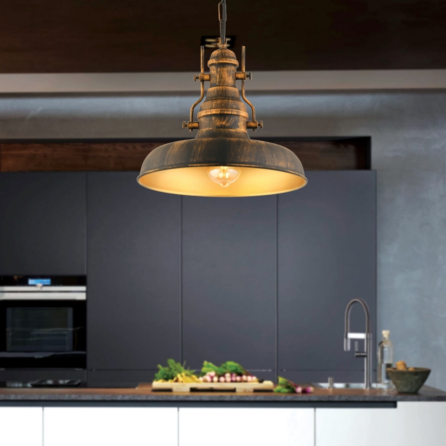 Hängeleuchte an Kette 1xE27/40W/230V bronzen