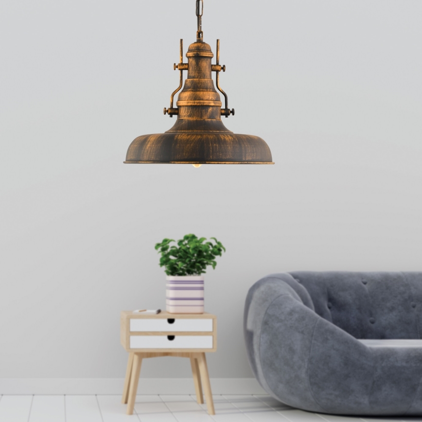 Hängeleuchte an Kette 1xE27/40W/230V bronzen