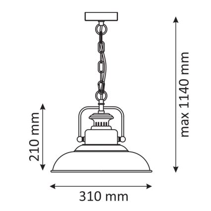 Hängeleuchte an Kette ICELAND 1xE27/20W/230V