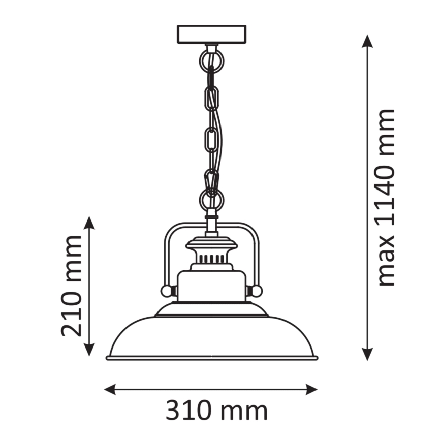 Hängeleuchte an Kette ICELAND 1xE27/20W/230V