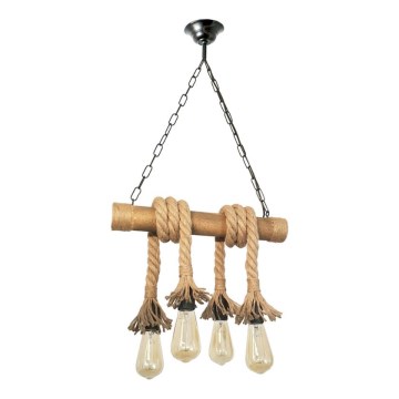 Hängeleuchte an Kette KOS 4xE27/60W/230V Buche - FSC-zertifiziert
