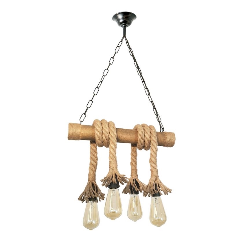 Hängeleuchte an Kette KOS 4xE27/60W/230V Buche - FSC-zertifiziert