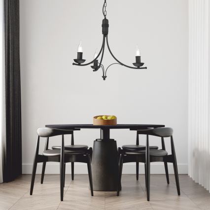 Hängeleuchte an Kette LUCY 3xE14/60W/230V schwarz
