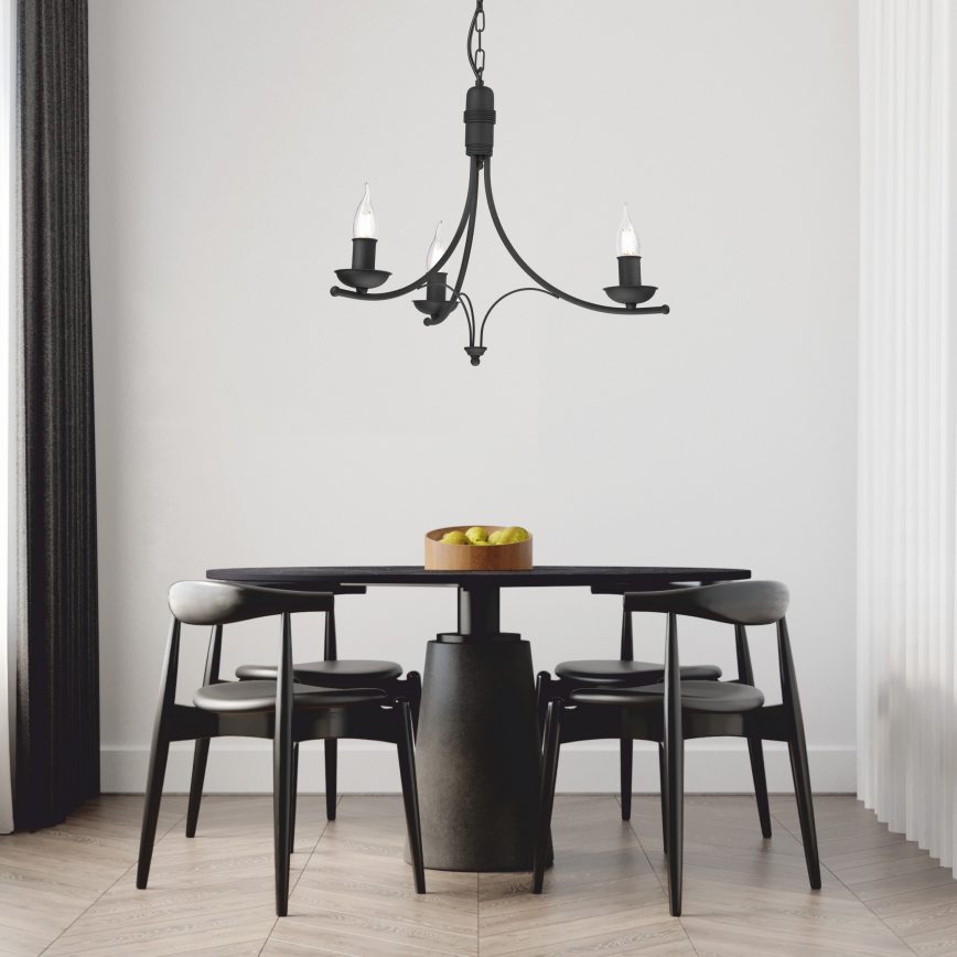 Hängeleuchte an Kette LUCY 3xE14/60W/230V schwarz