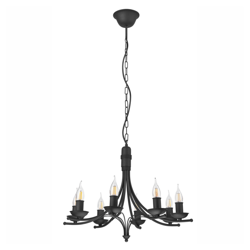 Hängeleuchte an Kette LUCY 8xE14/60W/230V schwarz