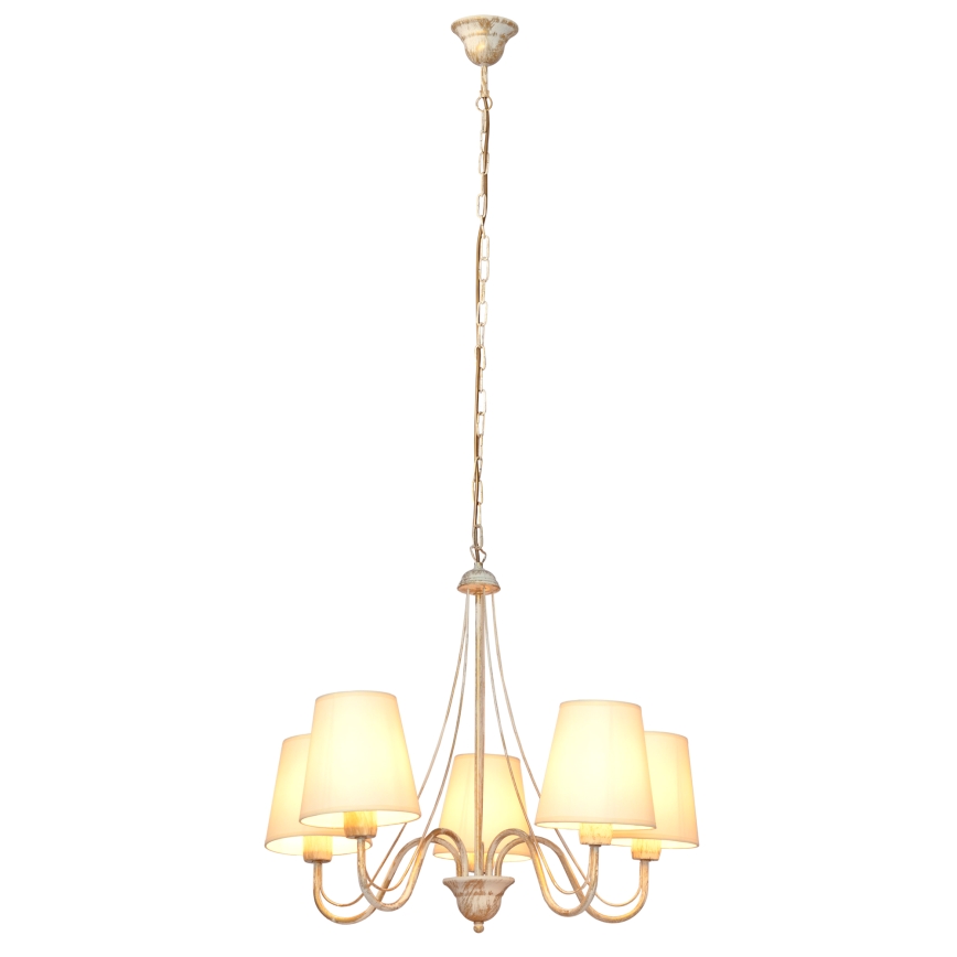 Hängeleuchte an Kette MALBO 5xE27/15W/230V beige