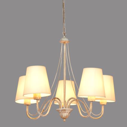 Hängeleuchte an Kette MALBO 5xE27/15W/230V beige