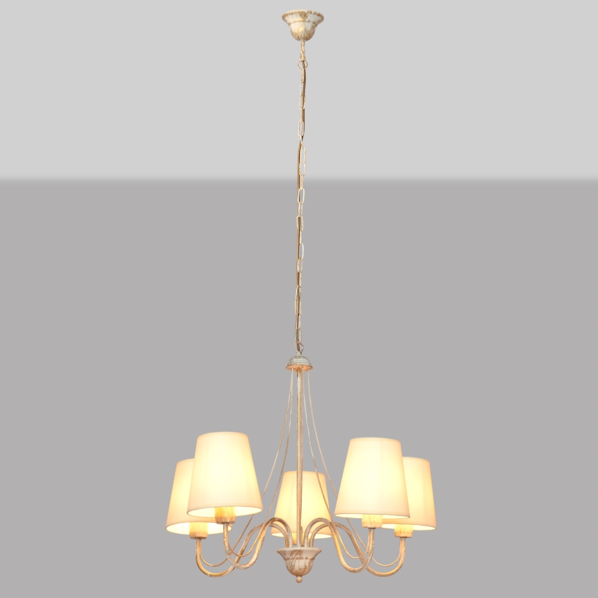 Hängeleuchte an Kette MALBO 5xE27/15W/230V beige