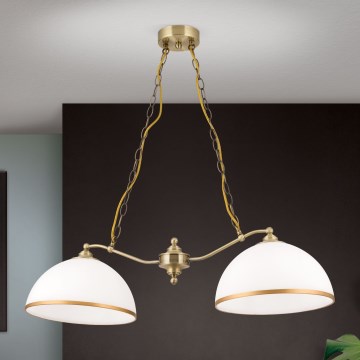 Hängeleuchte an Kette OLD LAMP 2xE27/40W/230V weiß/Messing