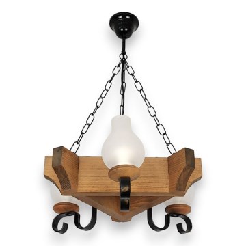Hängeleuchte an Kette QUEEN 3xE14/40W/230V Buche - FSC-zertifiziert