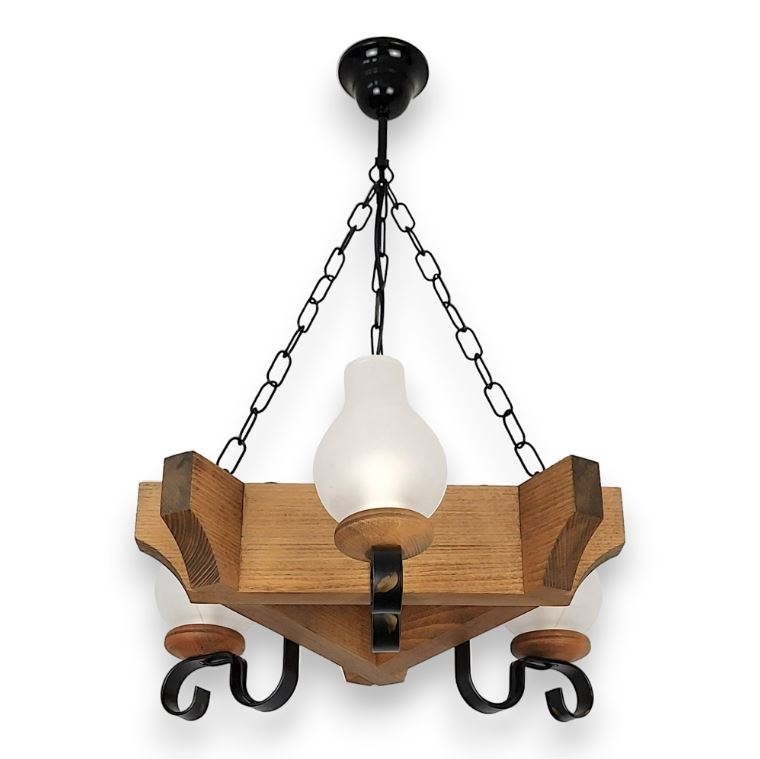 Hängeleuchte an Kette QUEEN 3xE14/40W/230V Buche - FSC-zertifiziert