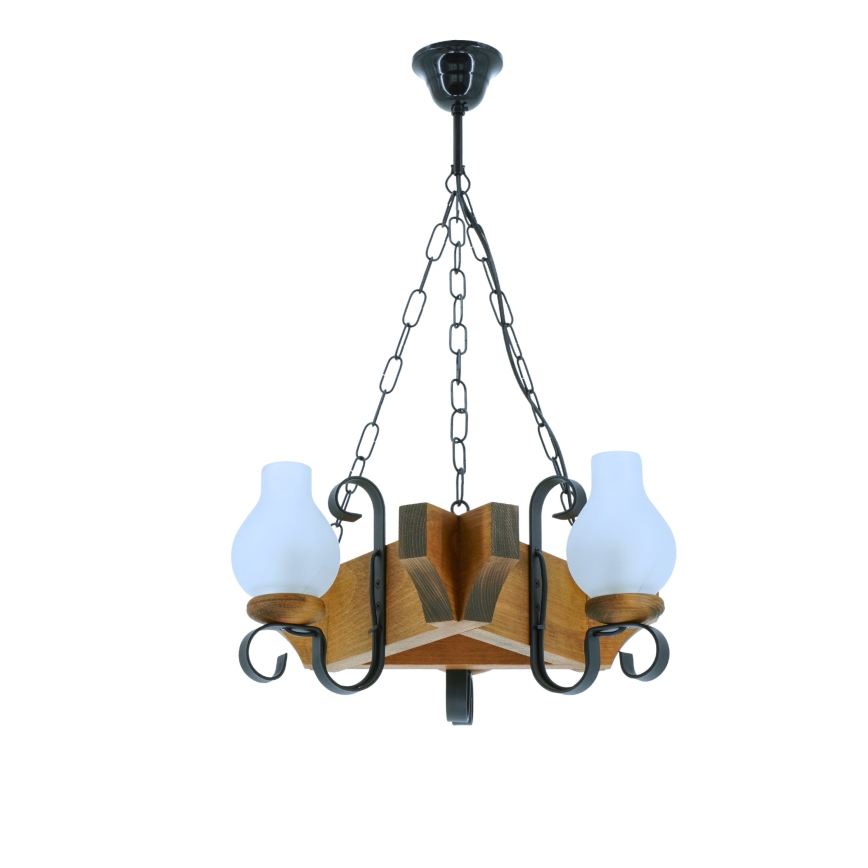 Hängeleuchte an Kette QUEEN 3xE14/40W/230V Buche - FSC-zertifiziert