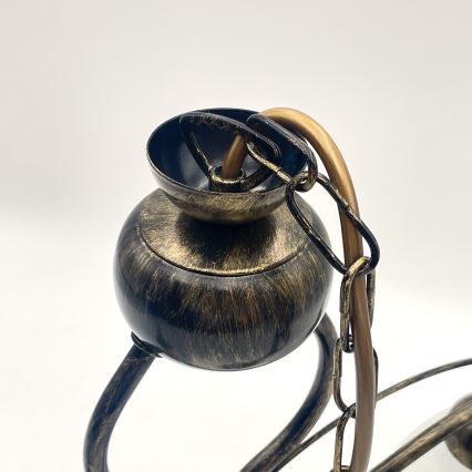 Hängeleuchte an Kette RETRO 2xE27/60W/230V bronzen/Patina