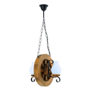 Hängeleuchte an Kette ROATA 2xE14/40W/230V Buche - FSC-zertifiziert