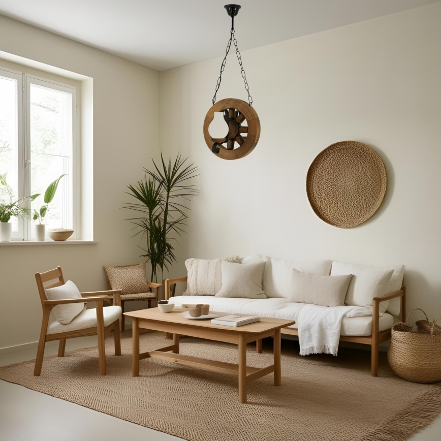Hängeleuchte an Kette ROATA 2xE14/40W/230V Buche - FSC-zertifiziert