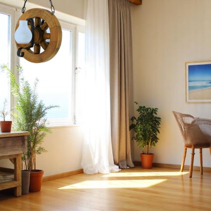 Hängeleuchte an Kette ROATA 2xE14/40W/230V Buche - FSC-zertifiziert