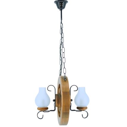 Hängeleuchte an Kette ROATA 2xE14/40W/230V Buche - FSC-zertifiziert