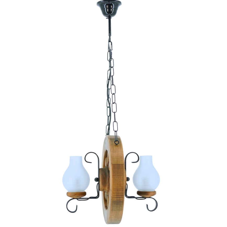 Hängeleuchte an Kette ROATA 2xE14/40W/230V Buche - FSC-zertifiziert
