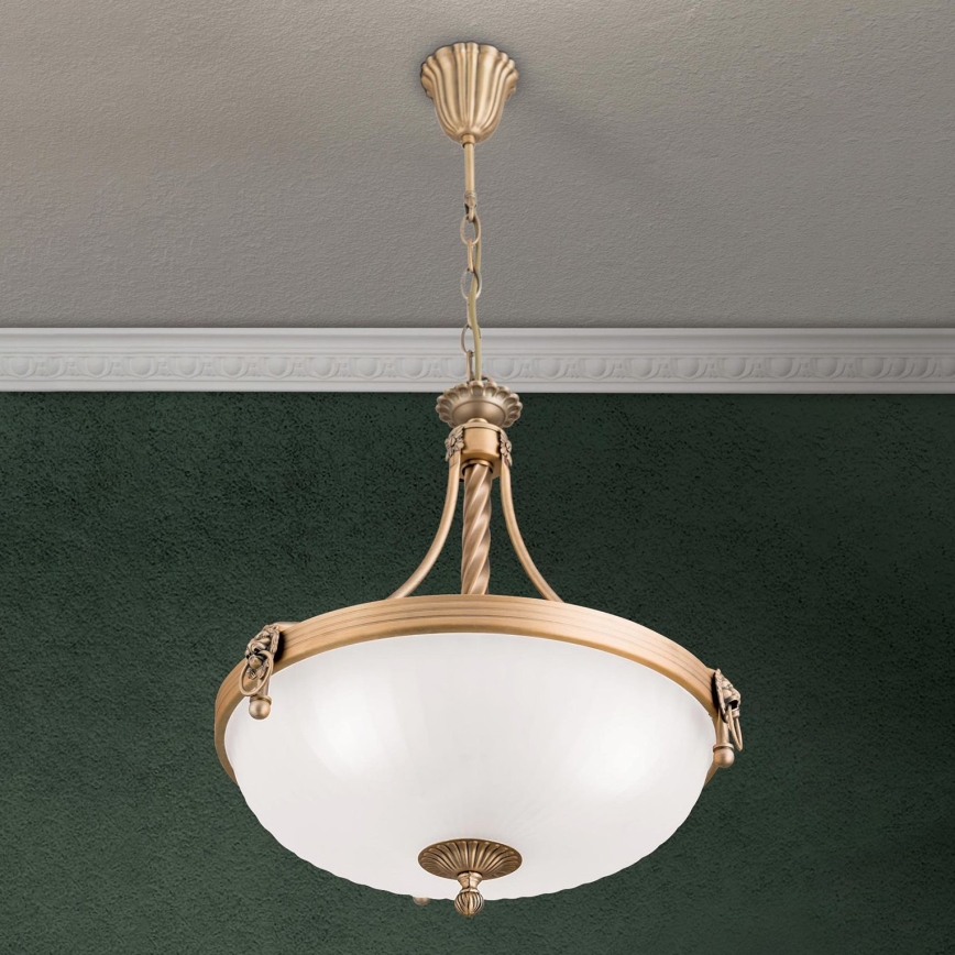 Hängeleuchte an Kette ROCCA 3xE27/60W/230V d 42 cm bronzen/weiß