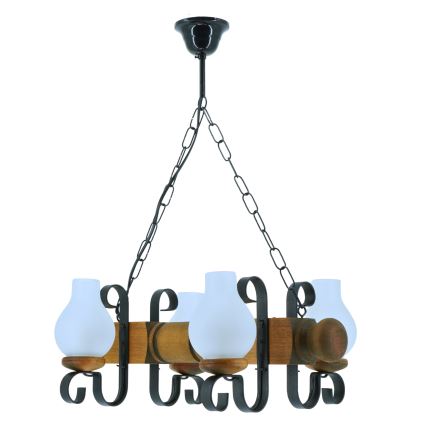 Hängeleuchte an Kette RUSTIC 4xE14/40W/230V Buche - FSC-zertifiziert