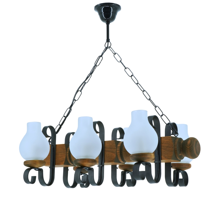 Hängeleuchte an Kette RUSTIC 6xE14/40W/230V Buche - FSC-zertifiziert