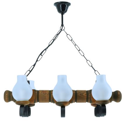 Hängeleuchte an Kette RUSTIC 6xE14/40W/230V Buche - FSC-zertifiziert