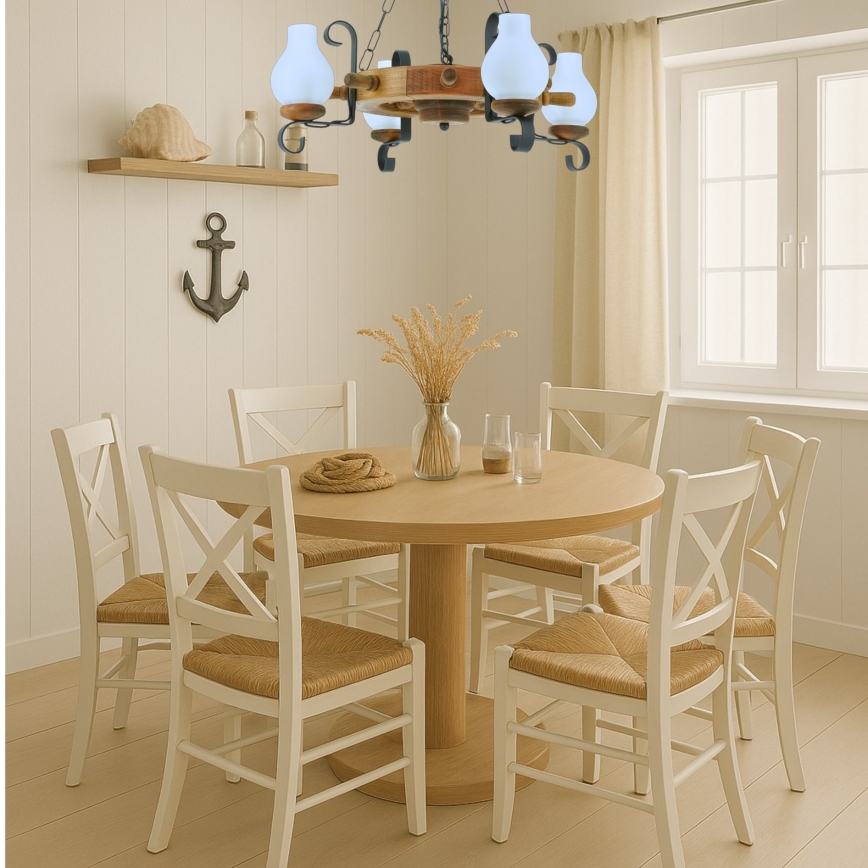 Hängeleuchte an Kette TIMONA 4xE14/40W/230V Buche - FSC-zertifiziert