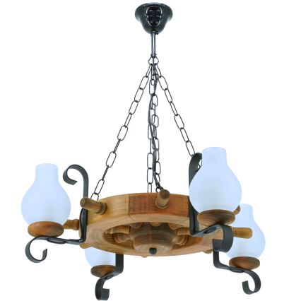 Hängeleuchte an Kette TIMONA 4xE14/40W/230V Buche - FSC-zertifiziert