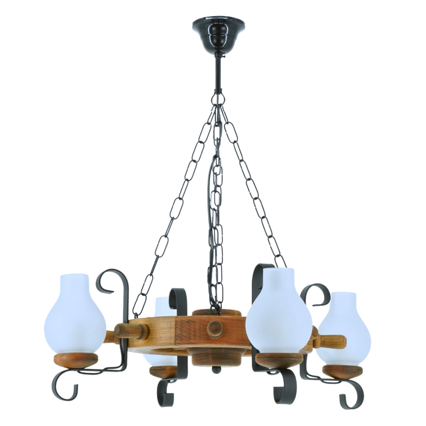 Hängeleuchte an Kette TIMONA 4xE14/40W/230V Buche - FSC-zertifiziert