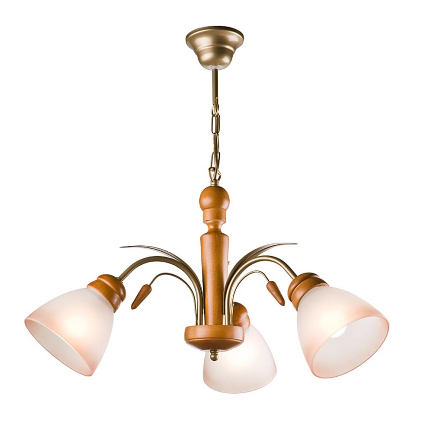 Hängeleuchte an Kette TULIPAN 3xE27/60W/230V Buche