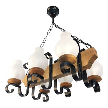 Hängeleuchte an Kette VELA 6xE14/40W/230V Buche - FSC-zertifiziert
