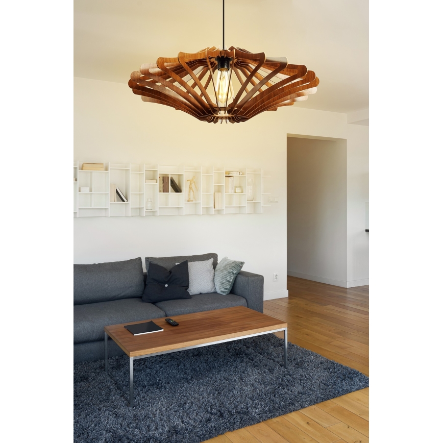 Hängeleuchte an Schnur 1xE27/60W/230V braun d 47 cm