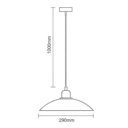 Hängeleuchte an Schnur 1xE27/60W/230V d 29 cm schwarz