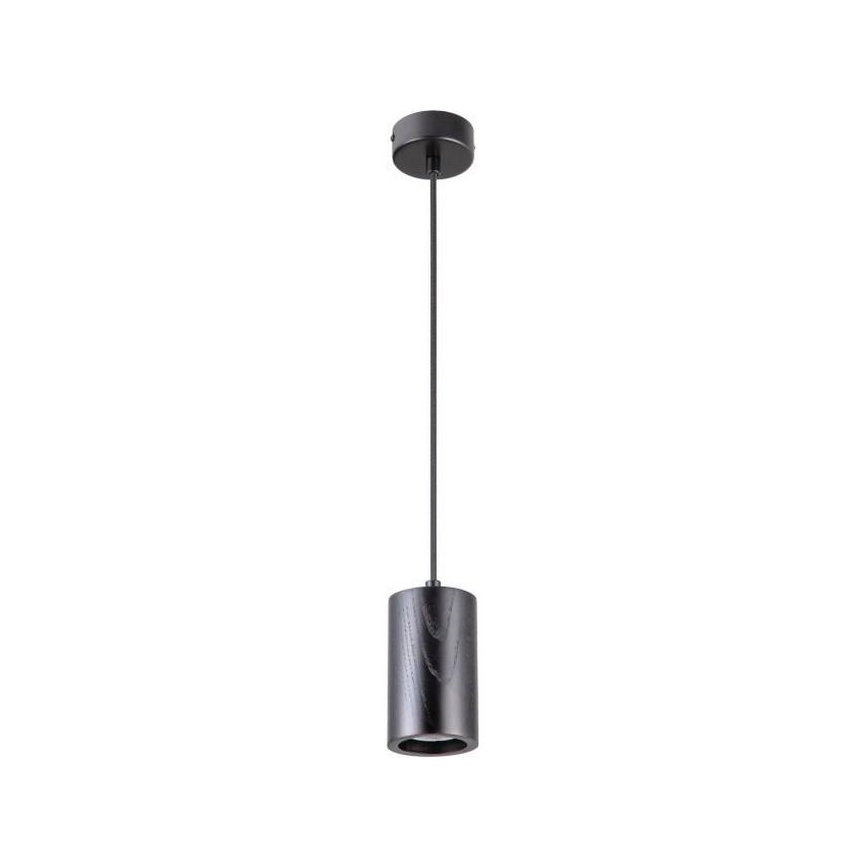 Hängeleuchte an Schnur 1xGU10/10W/230V Esche/Massivholz schwarz
