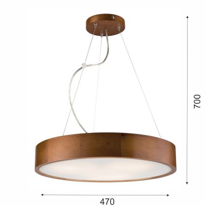 Hängeleuchte an Schnur 3xE27/60W/230V ø 47 cm Kiefer - FSC-zertifiziert