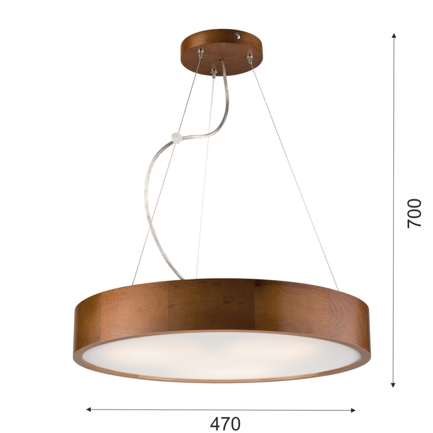 Hängeleuchte an Schnur 3xE27/60W/230V ø 47 cm Kiefer - FSC-zertifiziert