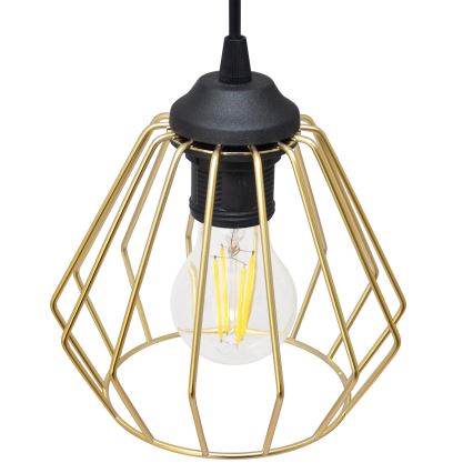 Hängeleuchte an Schnur AGAT 1xE27/15W/230V golden/schwarz