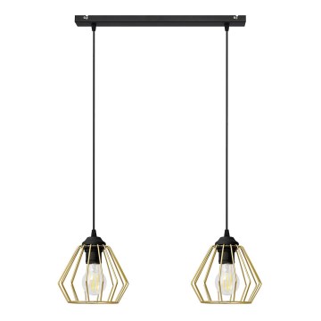Hängeleuchte an Schnur AGAT 2xE27/15W/230V golden/schwarz